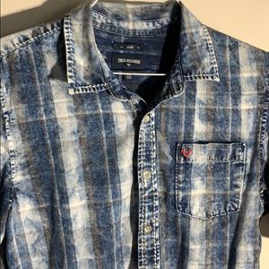 Blue jean True Religion button down shirt.